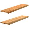vidaXL Traptreden 2 st 110x25x2 cm massief eikenhout lichtbruin
