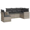 vidaXL 5-delige Loungeset met kussens poly rattan lichtgrijs