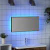 vidaXL Spiegel Wandgemonteerd Bruin 80 x 37 cm Glas en Engineered Hout