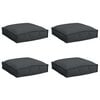 vidaXL Kussen 4 pcs Zwart 40 x 40 x 8 cm Oxford Stof