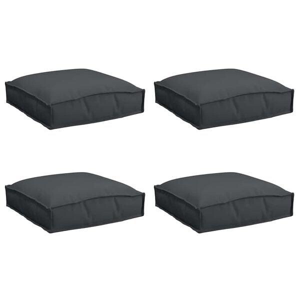 vidaXL Kussen 4 pcs Zwart 40 x 40 x 8 cm Oxford Stof