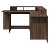 vidaXL Bureau met LED-verlichting 152x152x91 cm hout bruin eikenkleur