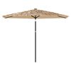vidaXL Parasol met LED's en stalen paal 288x288x225 cm bruin