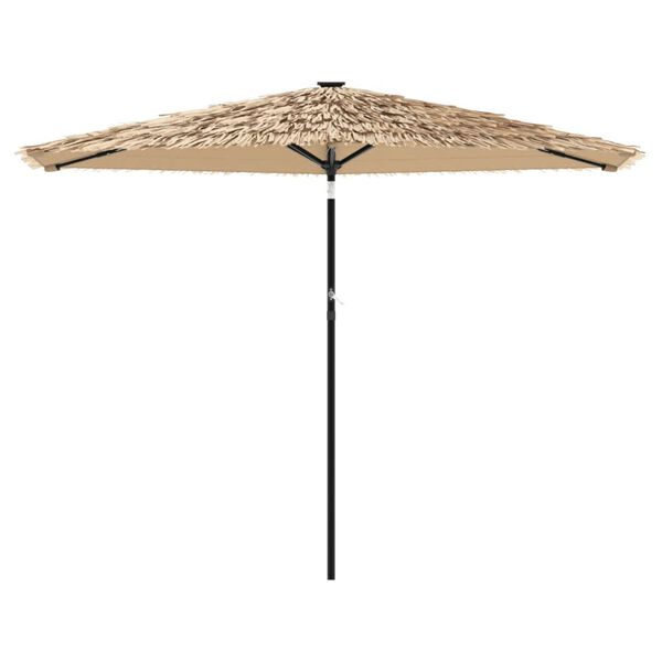 vidaXL Parasol met LED's en stalen paal 288x288x225 cm bruin