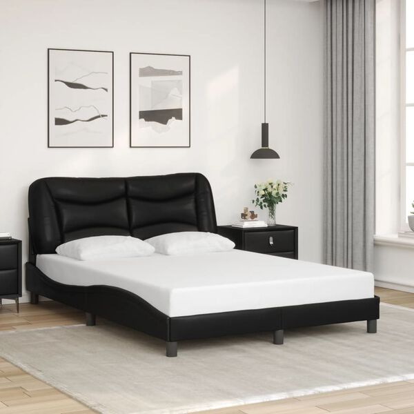 vidaXL Bedframe met LED zonder matras "Hvar" zwart 120x200 cm