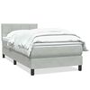 vidaXL Boxspring met matras fluweel lichtgrijs 80x220 cm