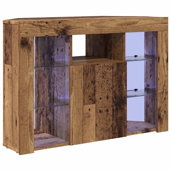 vidaXL Hoek LED TV Kast Oudhout 100x40x68cm Bewerkt hout
