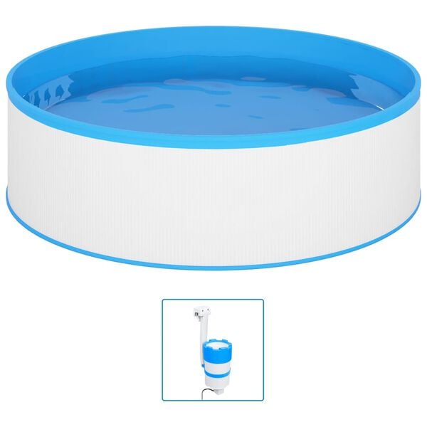 vidaXL Splasher pool met hangende skimmer en pomp 350x90 cm wit