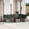 vidaXL Tuin Sofa Set met kussen met opslag 9 pcs Grijs poly rattan
