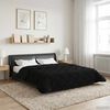 vidaXL Vol jaar dekbed Zwart 200 x 220 cm Microfiber en Teddy fleece