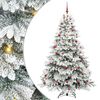 vidaXL Kunstkerstboom met 300 LED met standaard Wit 210 cm PE en PVC