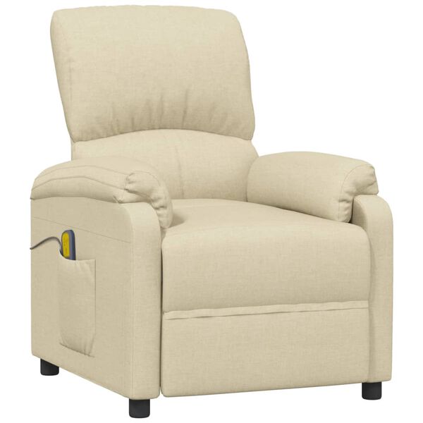 vidaXL Massagestoel stof cr&egrave;mekleurig