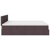 vidaXL Ottoman bed met matrassen en LED's 200x200cm stof donkerbruin