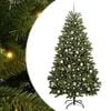 vidaXL Kunstkerstboom 210 cm 300 LED's Warmwit PVC en staal Groen