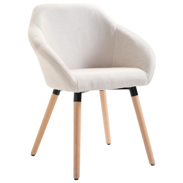 vidaXL Eetkamerstoelen 6 st stof crème