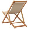 vidaXL Strandstroelen 2 st inklapbaar stof en massief hout beige