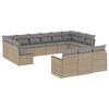 vidaXL 13-delige Loungeset met kussens poly rattan gemengd beige