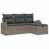 vidaXL Tuin Sofa Set met kussen met opslag 4 pcs Grijs Poly riet