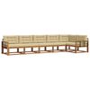 vidaXL Buiten bankenset met kussen 6 pcs Natuurlijk en Beige