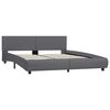 vidaXL Bedframe met LED kunstleer grijs 180x200 cm