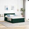 vidaXL Ottoman bed met matras en LED's 140x190cm fluweel donkergroen