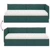 vidaXL Hoekbedframe met Matras met hoofdeinde 2 pcs Groen Fluweel