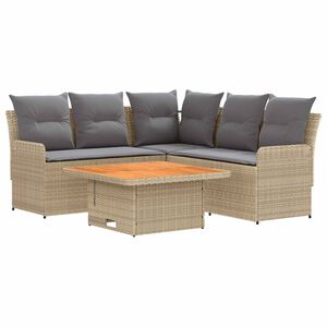 vidaXL Meubelsets 4 st Beige en Licht Grijs PE Rattan