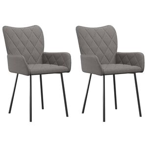 vidaXL Eetkamerstoelen 2 st stof lichtgrijs
