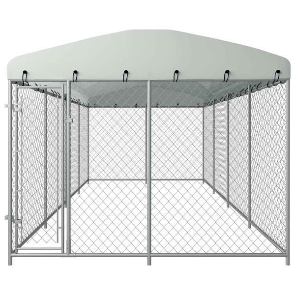 vidaXL Hondenkennel voor buiten met dak 7,6x3,8x2,3 m