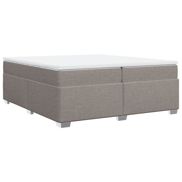 vidaXL Boxspring met matras stof taupe 200x200 cm