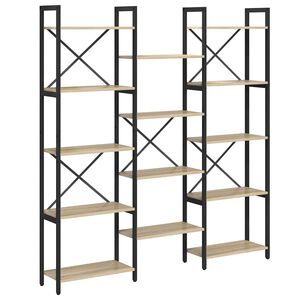 vidaXL Boekenkast Sonoma Eiken 156 x 25 x 167 cm Bewerkt hout