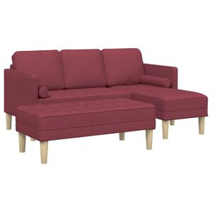 vidaXL Bankstel 2 st Wijnrood Polyester