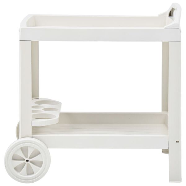 vidaXL Dranktrolley 69x53x72 cm kunststof wit