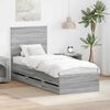 vidaXL Bedframe met lade Grijs Sonoma 75 x 190 cm Ingenieurshout