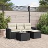 vidaXL 5-delige Loungeset met kussens poly rattan zwart