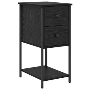 vidaXL Nachtkastje met lade Zwart eiken 32 x 42 x 70 cm Bewerkt hout