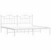 vidaXL Bedframe met hoofdbord metaal wit 193x203 cm