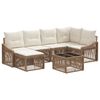 vidaXL Tuinbankenset 7 pcs Beige poly rattan