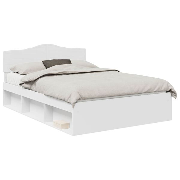 vidaXL Bedframe met hoofdeinde Wit 160 x 200 cm Massief grenenhout