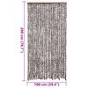 vidaXL Vliegengordijn 100x200 cm chenille bruin en wit