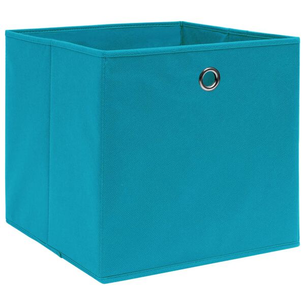 vidaXL Opbergboxen 4 st 28x28x28 cm nonwoven stof babyblauw
