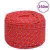 vidaXL Boottouw 8 mm 250 m polypropyleen rood