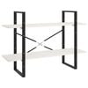 vidaXL Boekenkast met 2 schappen 100x30x70 cm massief grenenhout wit
