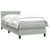 vidaXL Boxspring met matras fluweel lichtgrijs 80x210 cm