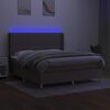 vidaXL Boxspring met matras en LED stof taupe 160x200 cm