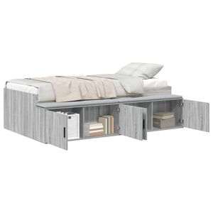 vidaXL Bedframe met lade Grijs Sonoma 90 x 200 cm Bewerkt hout