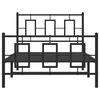 vidaXL Bedframe met hoofd- en voeteneinde metaal zwart 100x200 cm