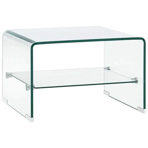 vidaXL Salontafel 50x45x33 cm gehard glas transparant