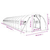vidaXL Tuinkas met stalen frame 48 m&sup2; 16x3x2 m wit