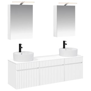vidaXL Badkamerkastenset 5 pcs Wit 50 x 14,5 x 70 cm Bewerkt hout